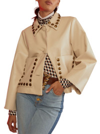 Click for more info about Studded Faux Leather Jacket