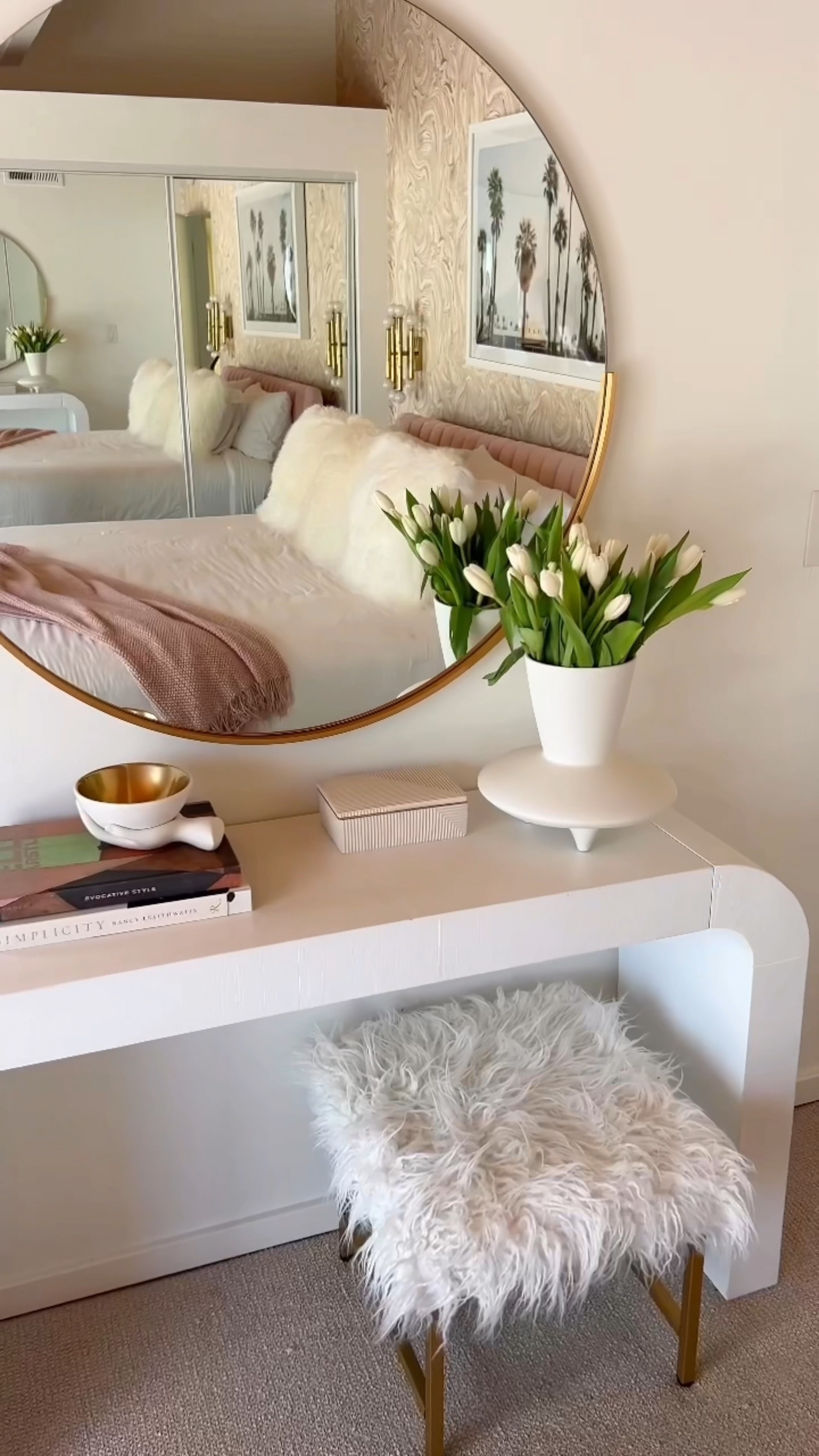 Our Palm Springs pink primary bedroom tour- and pretty everything is from @Wayfair!!🙌🏼 #wayfair #wayfairpartner 

#LTKFindsUnder100 #LTKHome #LTKSaleAlert