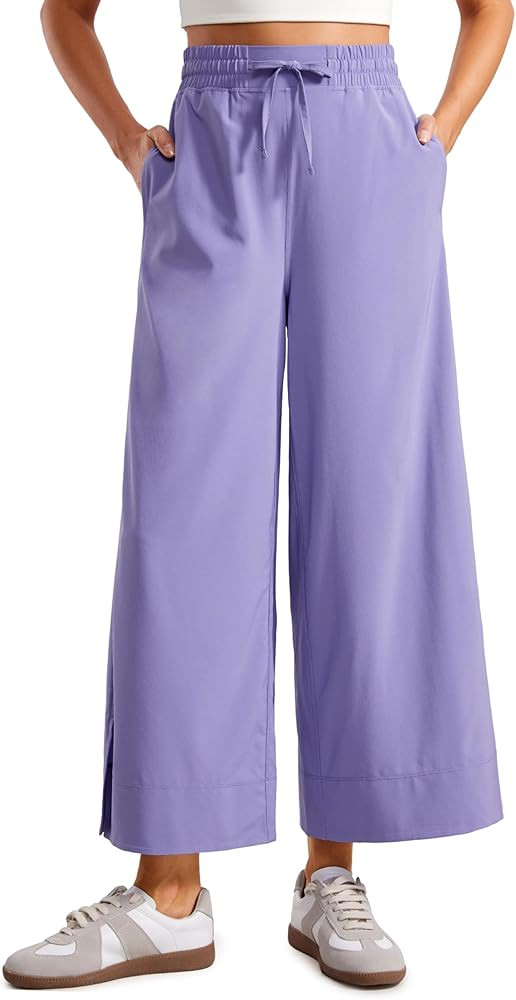 CRZ YOGA Lightweight Wide Leg Cropped Pants for Women High Waisted Loose Casual Lounge Travel Wor... | Amazon (US)