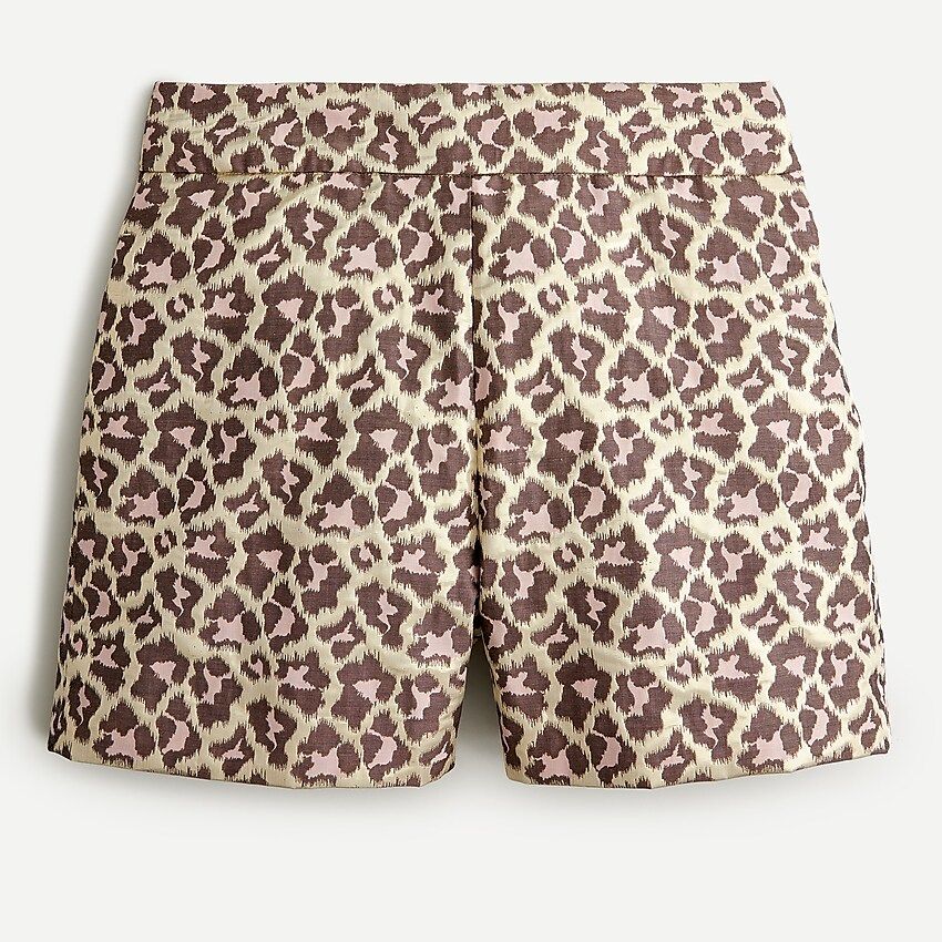 Trouser short in metallic leopard jacquard | J.Crew US