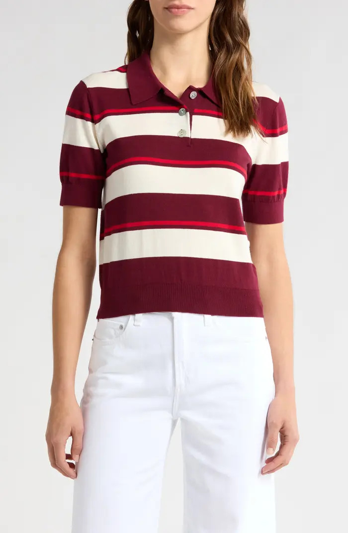 Pistola Drea Stripe Cotton Sweater Polo | Nordstrom | Nordstrom