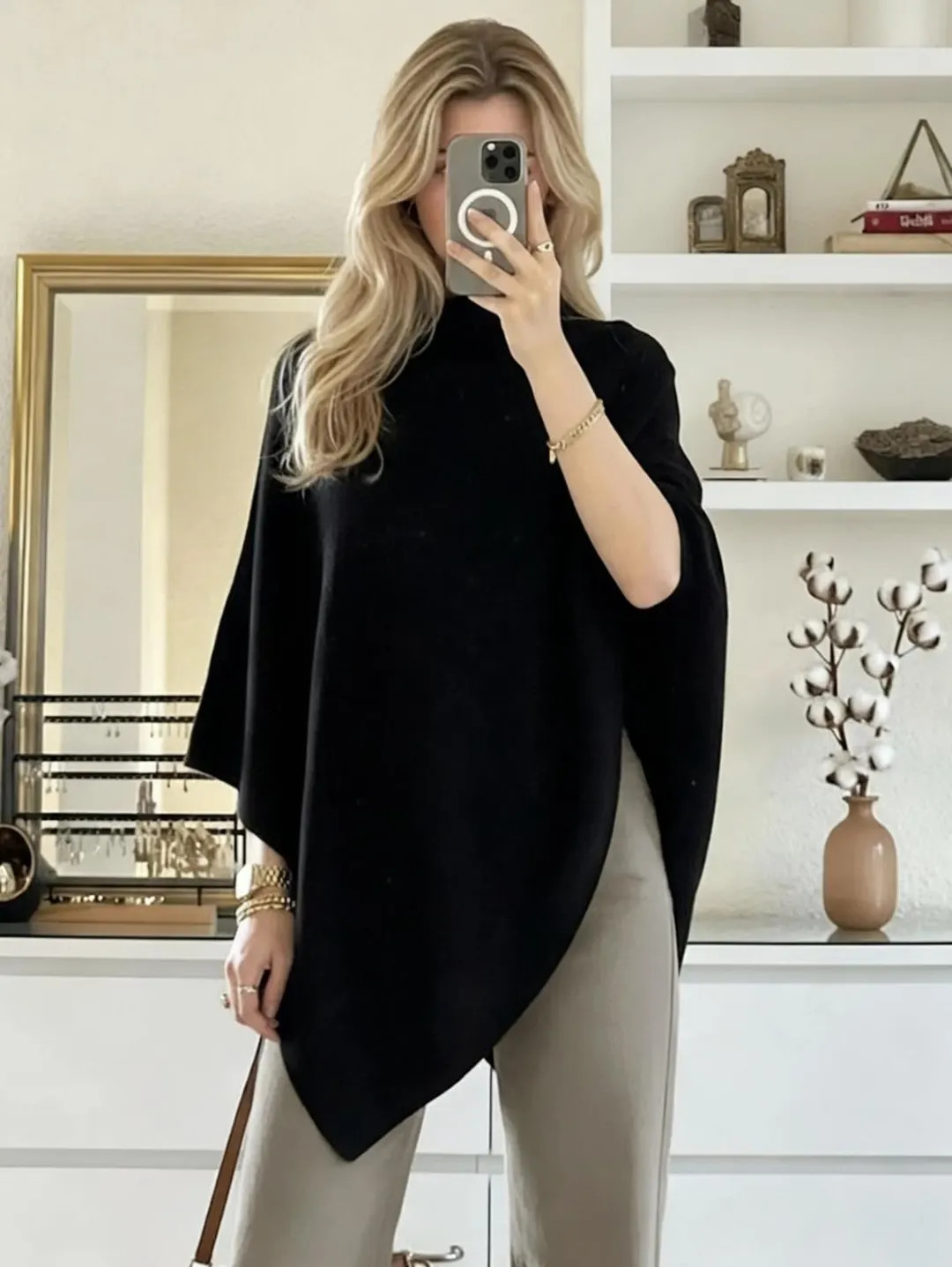 Black Asymmetrical Knit Poncho Cover up – Modern Minimalist Modest Top for Women - One Size - E... | Etsy (US)