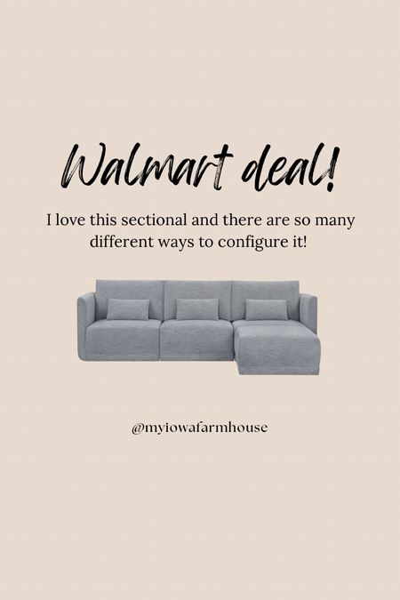 Love this sectional from Walmart. It comes in 4 different sections, so there are tons of way to configure it! It’s less than $900!

#LTKhome #LTKstyletip