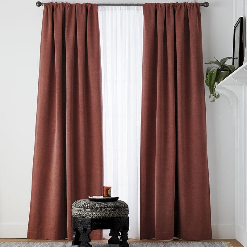 Emery Textured Window Panel - Light Blocking Or Cotton Lining - Antique Red, Size 50X96 | The Compan | The Company Store