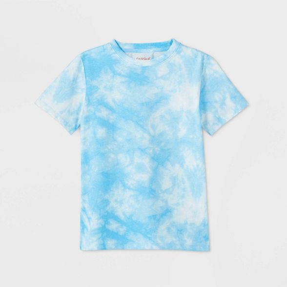 Boys' Short Sleeve Tie-Dye T-Shirt - Cat & Jack™ Blue/White | Target