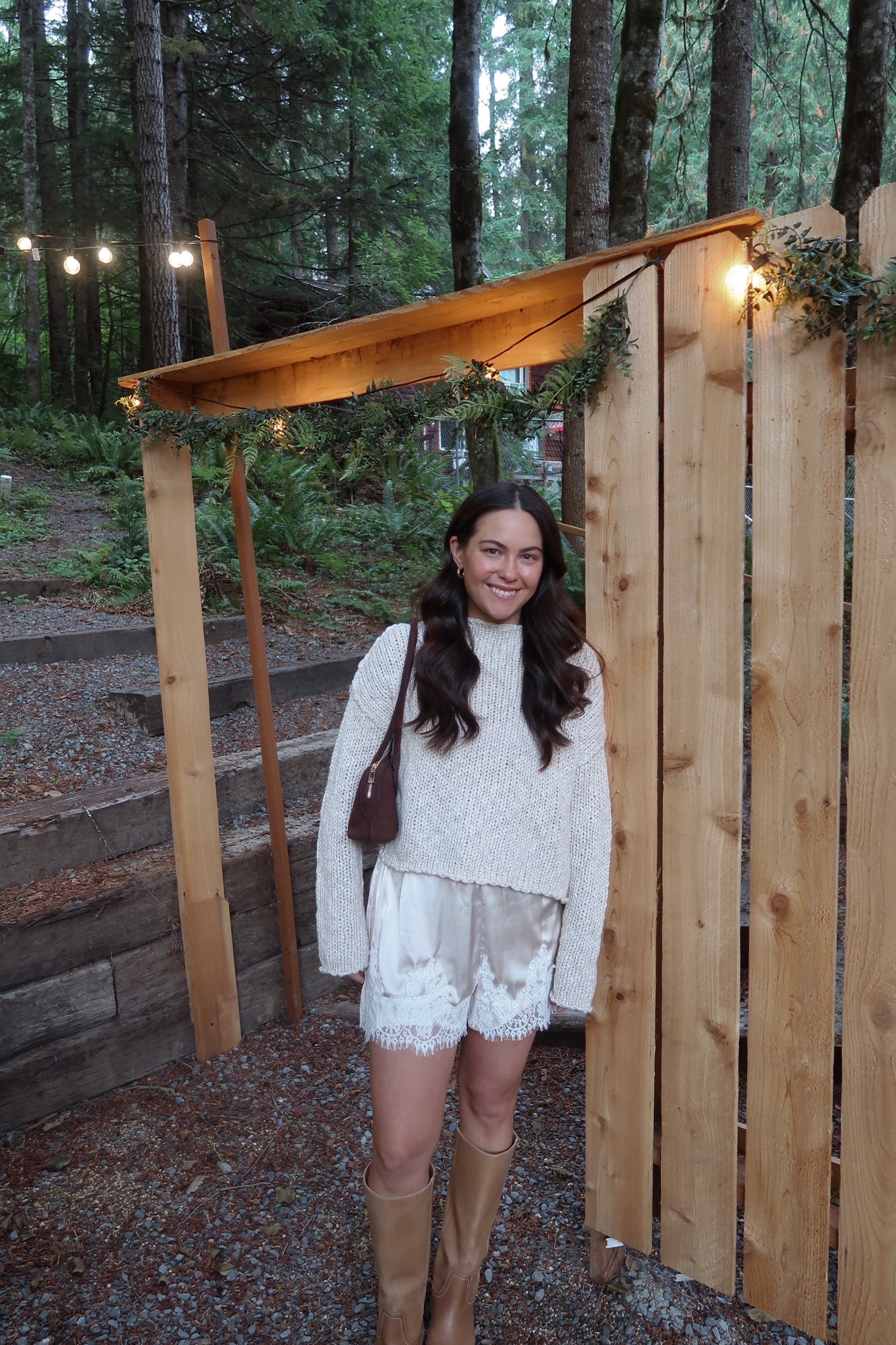 Satin shorts with lace trim! 