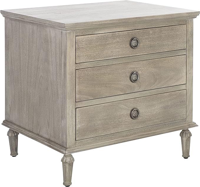SAFAVIEH Light Grey (Fully Assembled) Couture Home Collection Lisabet 3-Drawer Wood Nightstand | Amazon (US)
