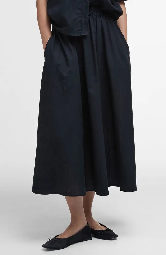 Barbour Elsie Cotton & Linen Midi Skirt | Nordstromrack | Nordstrom Rack
