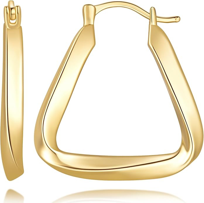 SPOINT Gold Hoop Earrings for Women 14K Gold Earrings for Women Hoop Earring for Womens Hoops Hyp... | Amazon (US)