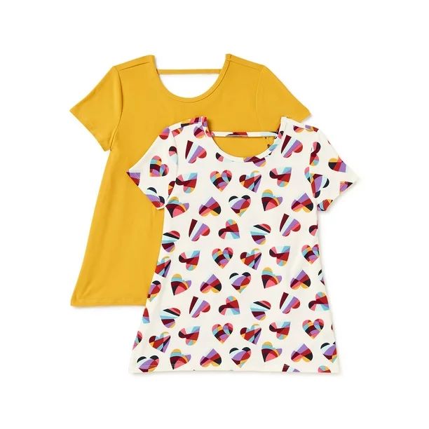 Wonder Nation Girls Ladder-Back Swing T-Shirts, 2-Pack, Sizes 4-18 & Plus | Walmart (US)