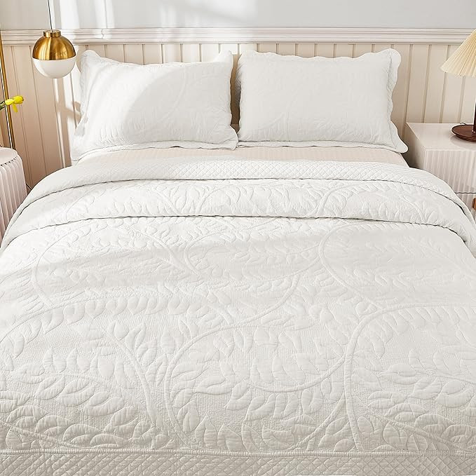 MarCielo 3-Piece 100% Cotton Oversized Bedspread Set Coverlet Set Lightweight Quilt Set Embroider... | Amazon (US)