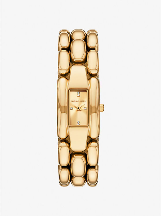 Mini Hally Pavé Gold-Tone Watch | Michael Kors US