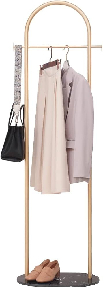 Gold Clothing Rack Marble Base Metal Modern Clothes Rack Stand for Bedroom Standing Garment Rack ... | Amazon (US)