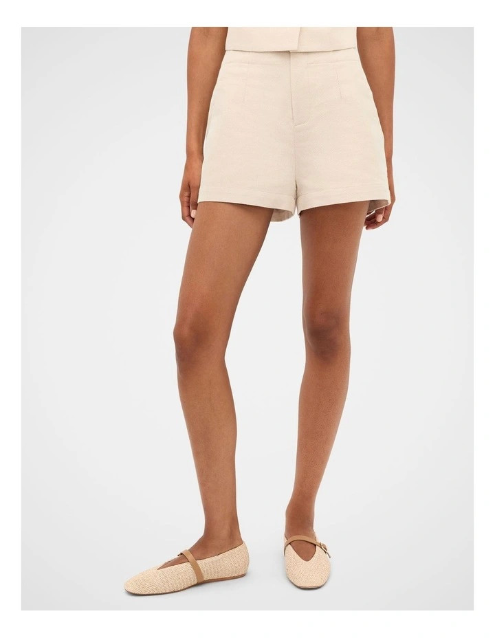 Twill High Waist Short in Ecru | Myer