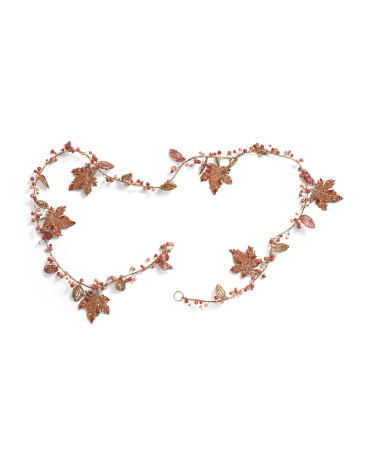 6ft  Beaded Leaf Garland | TJ Maxx