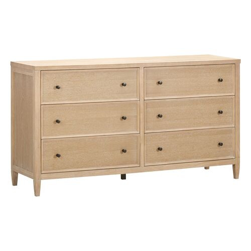 Querida 6-Drawer Whitewashed Oak Dresser, Natural | One Kings Lane