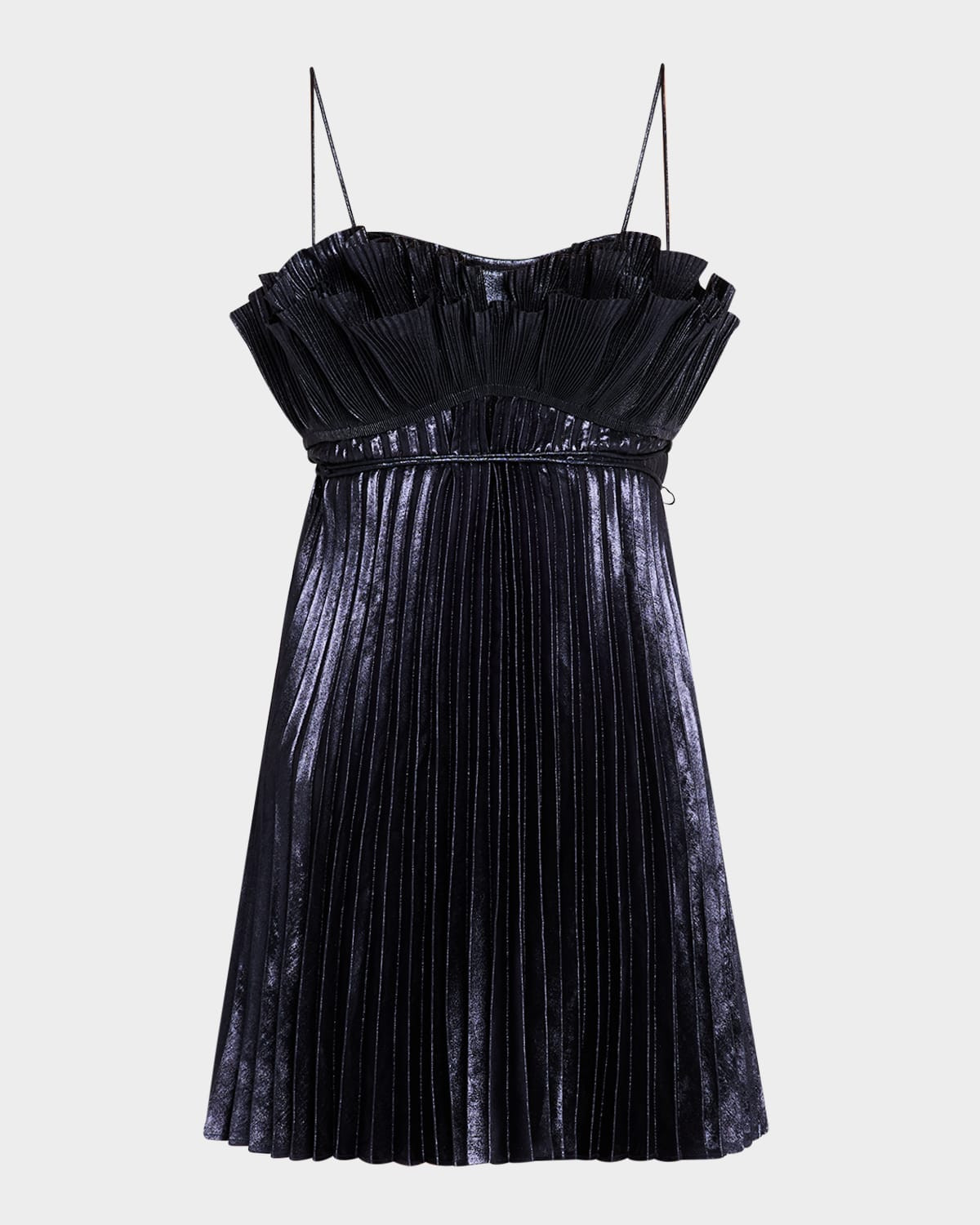 Pithill Pleated Metallic Mini Dress | Neiman Marcus