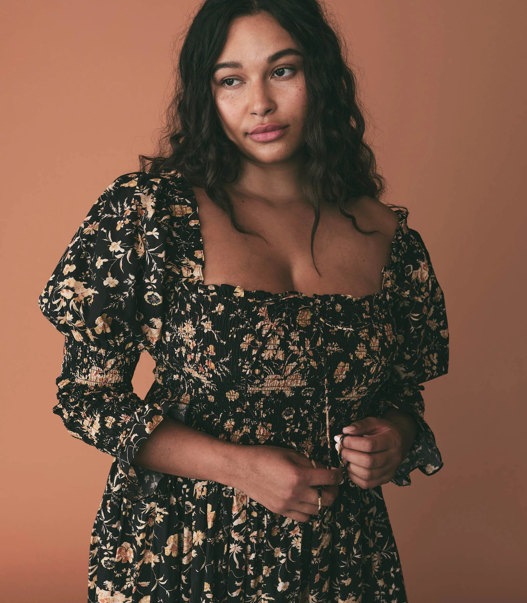 Bijou Dress - Navy Oak Bluffs Floral | DÔEN | DOEN