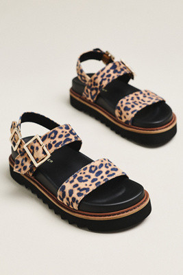 Kelsi Dagger Brooklyn Kel Leopard Double-Strap Sandals | Anthropologie (US)