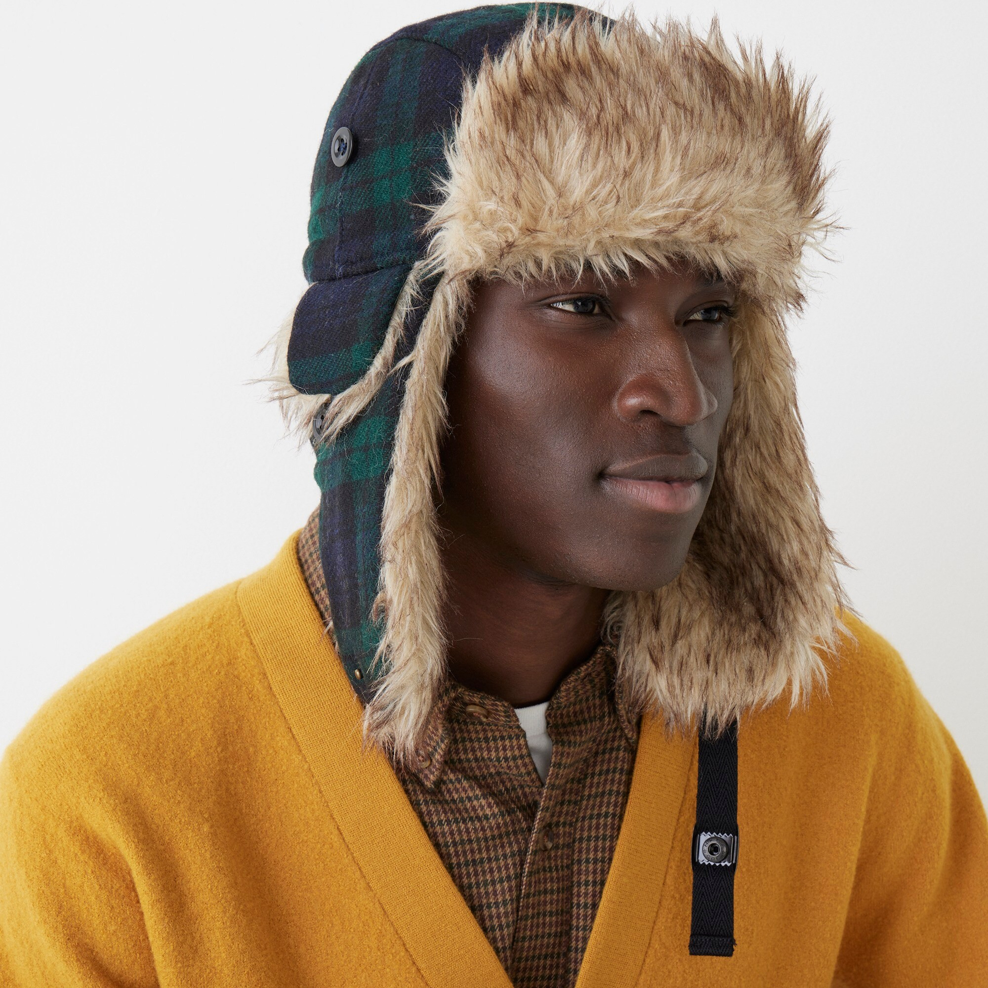 English wool faux fur-lined trapper hat | J. Crew US