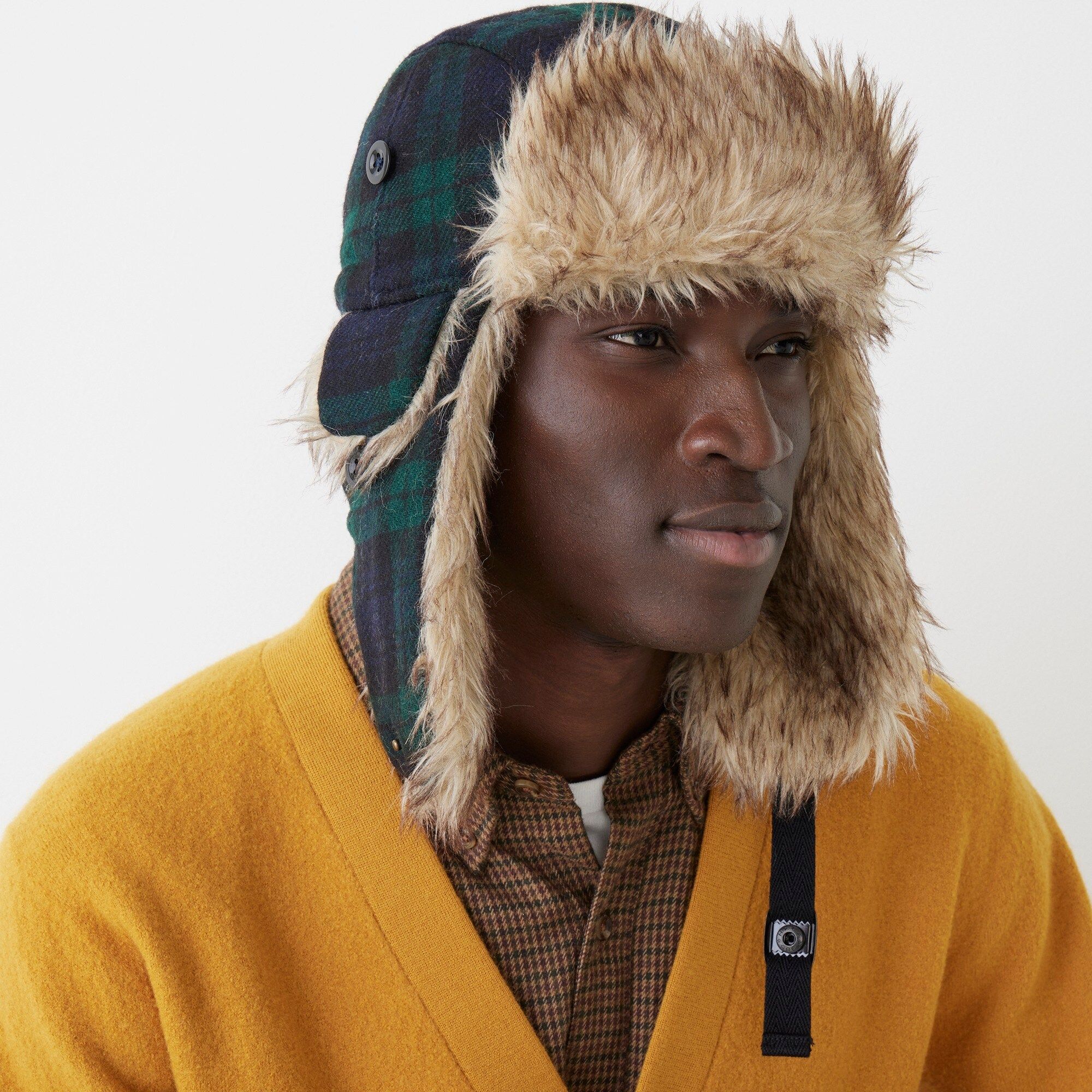 English wool faux fur-lined trapper hat | J.Crew US
