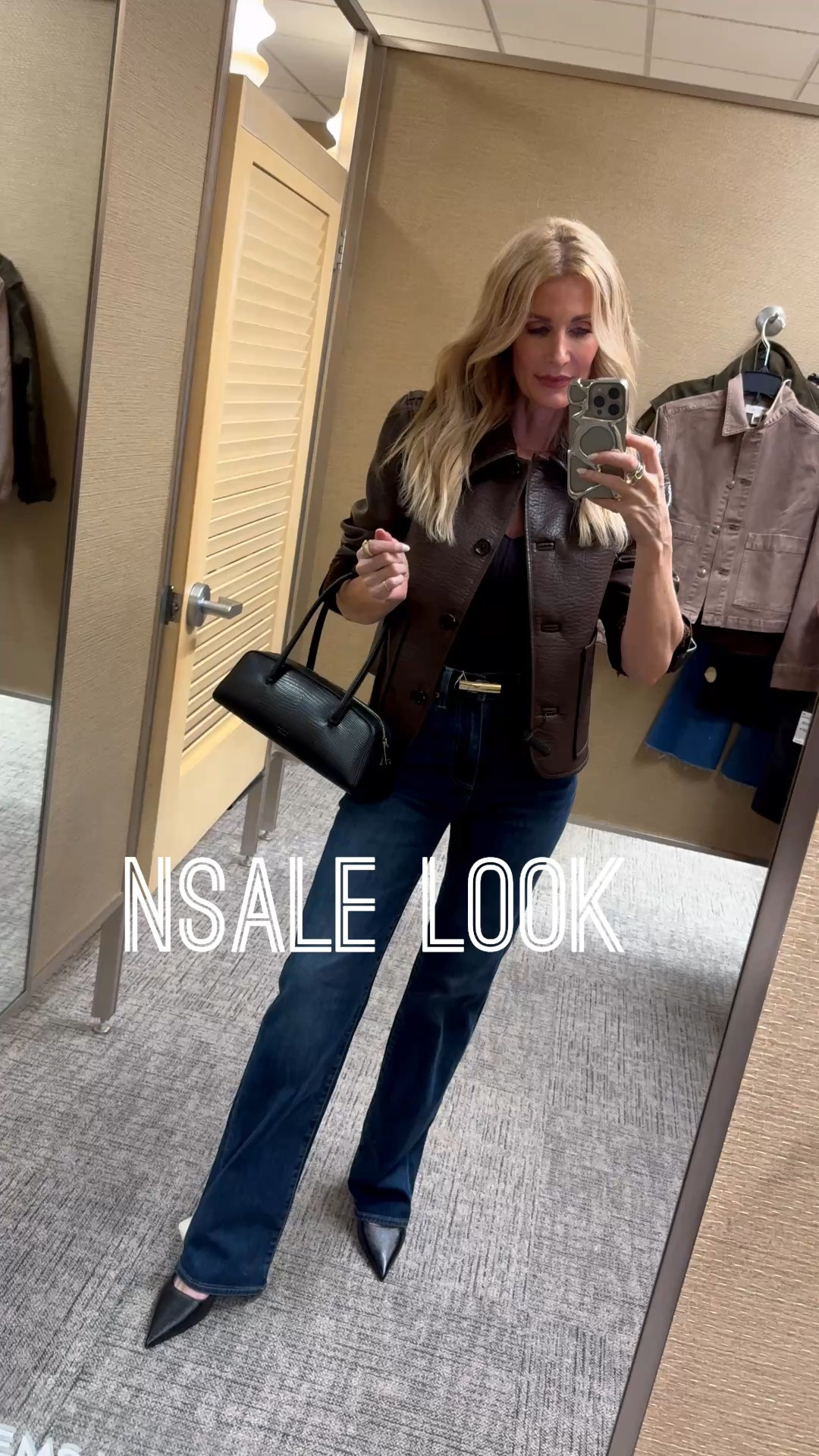 Entire look is part of the Nordstrom Anniversary Sale. ✨ These Pistola high-rise dark wash slim bootcut jeans are seriously so slimming and flattering. I paired them with this chocolate brown faux leather jacket with a faux shearling collar—the perfect on-trend piece for fall and winter. I’m wearing an XS in the jacket and a 24 in the denim.

#LTKootd #LTKSaleAlert #LTKOver40