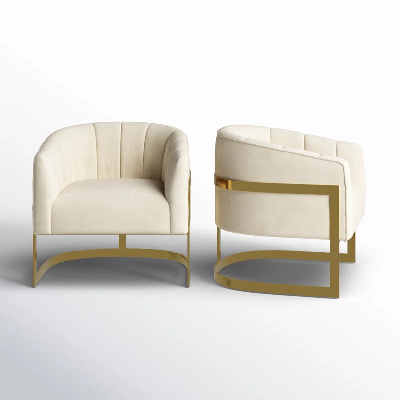 Romy 30" W Tufted Upholstered Barrel Chair | Wayfair North America