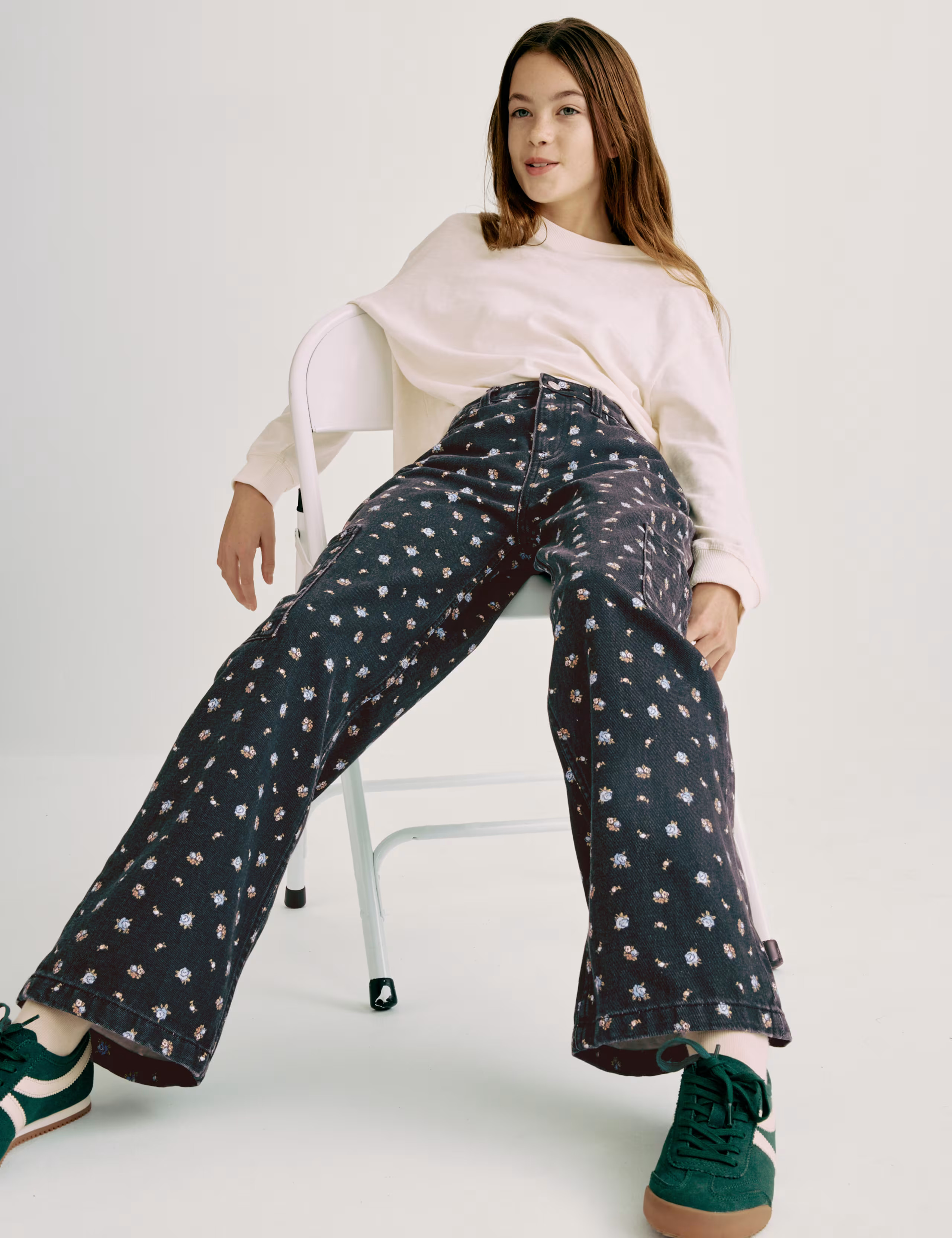 Wide Leg Floral Print Cargo Jeans (6-16 Yrs) | Marks & Spencer (UK)
