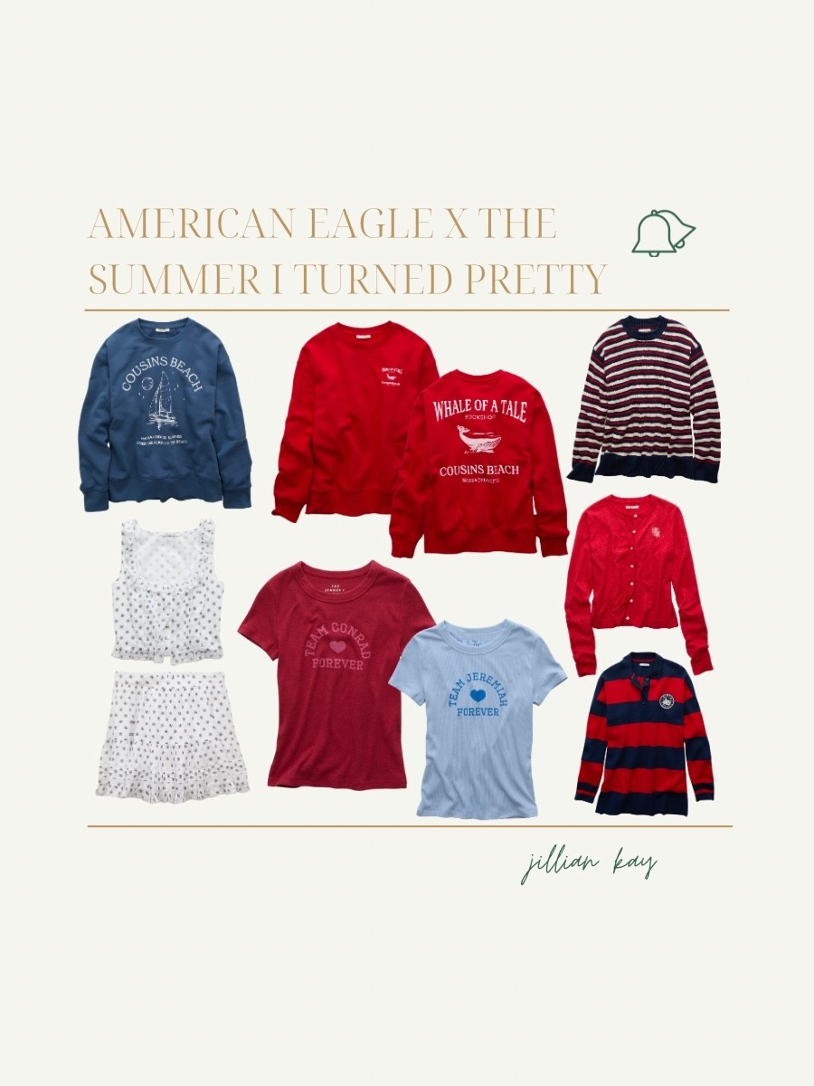 New American Eagle The Summer I Turned Pretty Collection! ✨♾️

Team Conrad or Team Jeremiah? 

Ig: @jkyinthesky

#bookish #bookgirl #bookgirlies #romancebooks #tsitp #summerstyle #summeraesthetic #romancereads 

#LTKFindsUnder100 #LTKSeasonal #LTKStyleTip