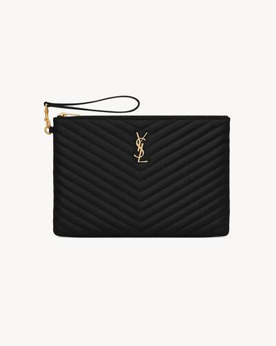 Zip tablet case made with metal-free tanned leather and organic cotton lining with THE CASSANDRE ... | Saint Laurent Inc. (Global)
