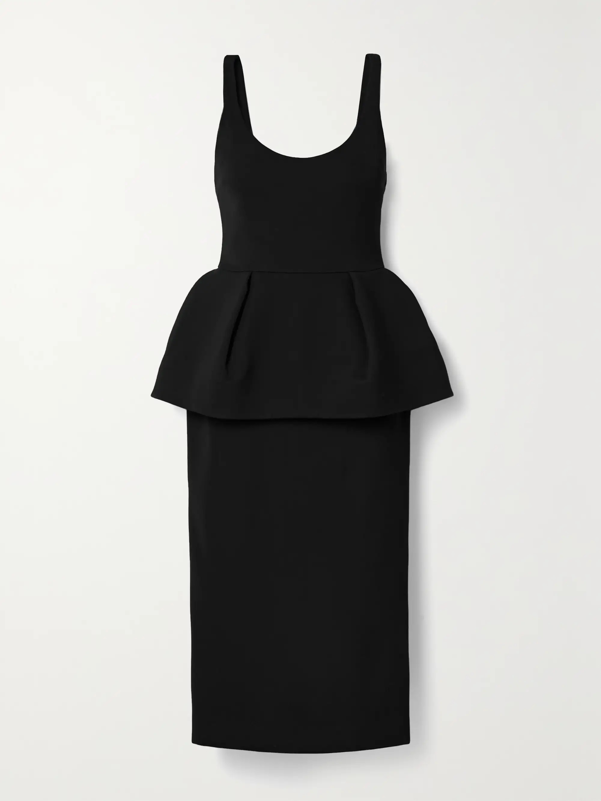 Stretch-crepe peplum midi dress | NET-A-PORTER (US)