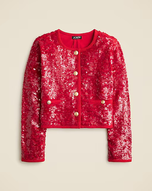 Mariner jersey lady jacket with sequins | J. Crew US