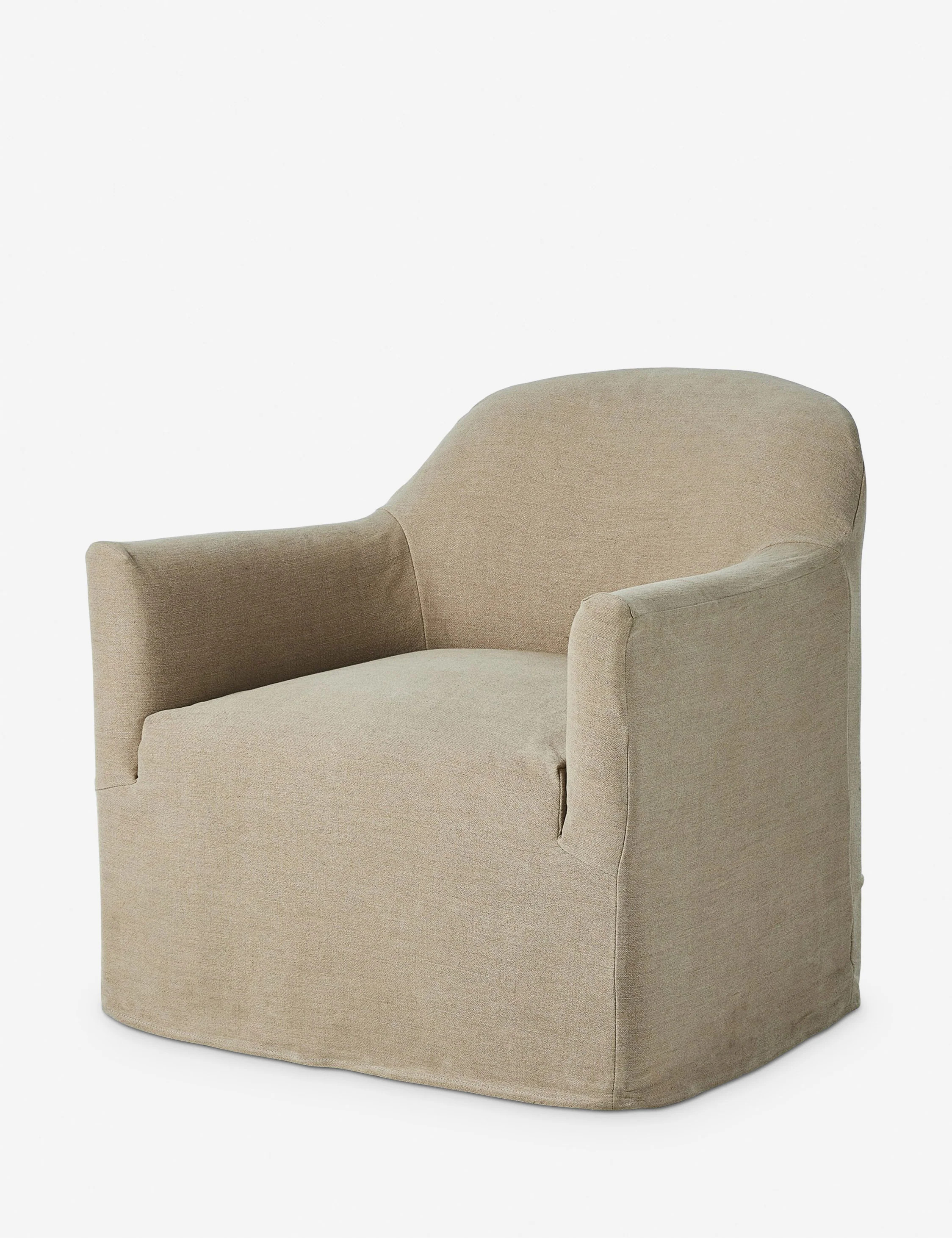 Lowell Slipcover Swivel Chair by Amber Lewis x Four Hands | Lulu and Georgia 