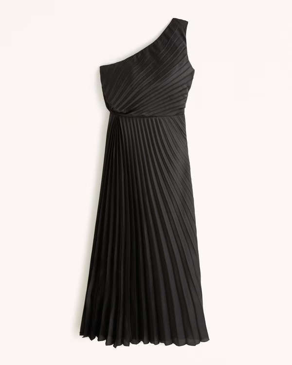 Women's The A&F Giselle Pleated One-Shoulder Maxi Dress | Women's Clearance | Abercrombie.com | Abercrombie & Fitch (US)
