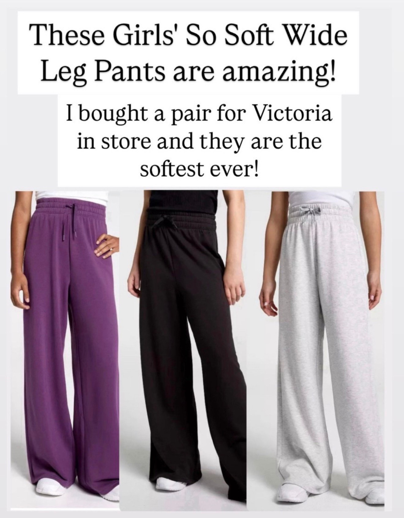 These wide leg sweatpants are the best for girls! I love that they’re back this season!