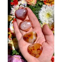 Carnelian Agate Gemstone Heart, 30-40mm Heart Shaped Stone, Polished Madagascar | Etsy (US)