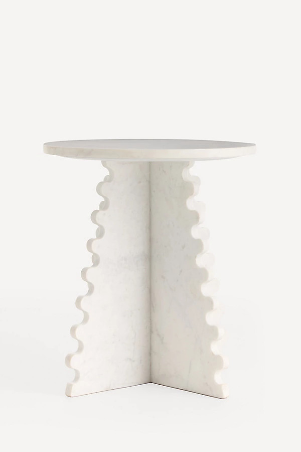 Scalloped Marble Top Side Table | Anthropologie (US)