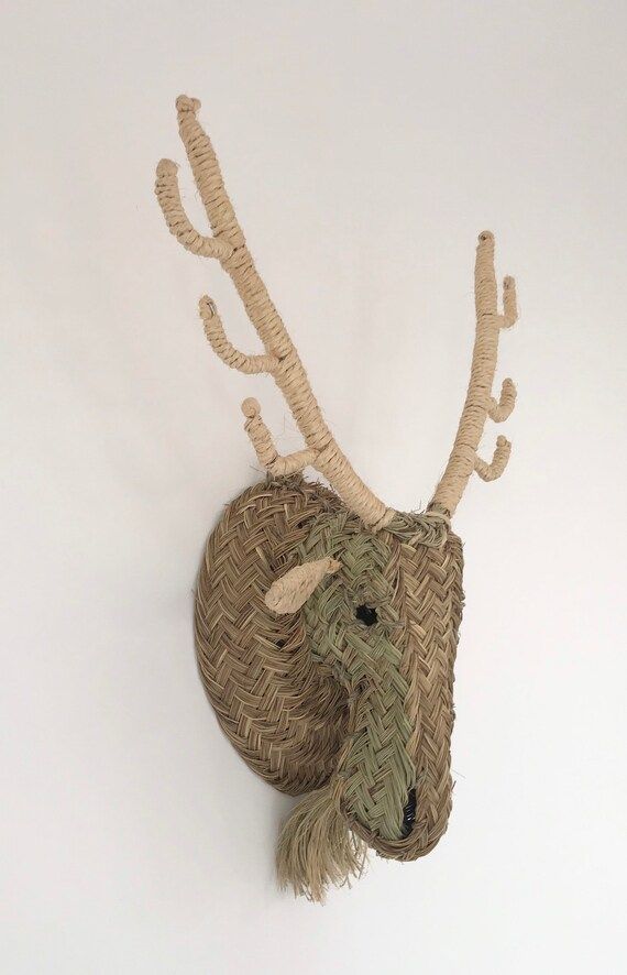 Moroccan handmade rattan Buck head wall hanging animal head | Etsy | Etsy (AU)