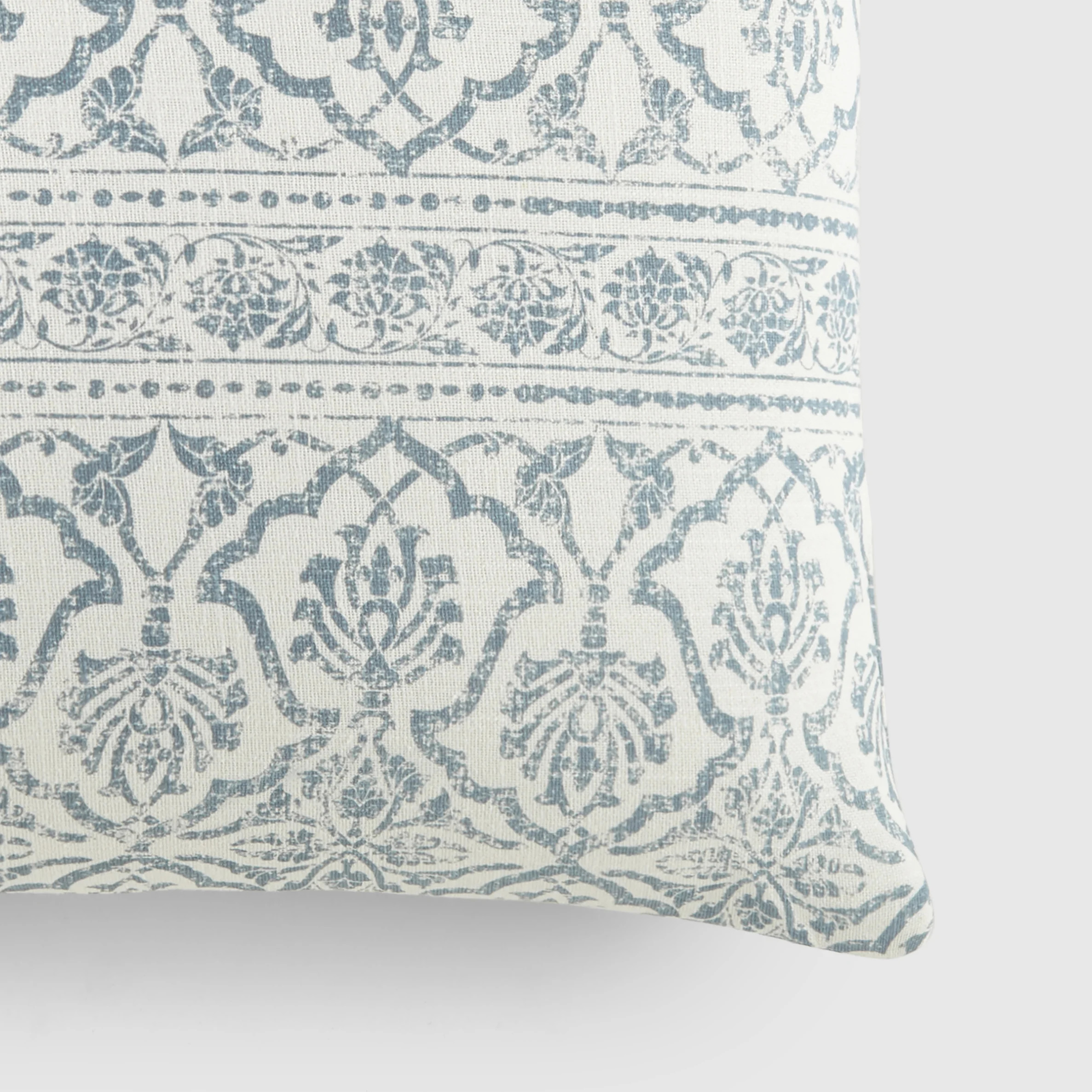 Noble Linens Elegant Cotton Decor Throw Pillow in Light Blue Antique Floral Pattern - Walmart.com | Walmart (US)