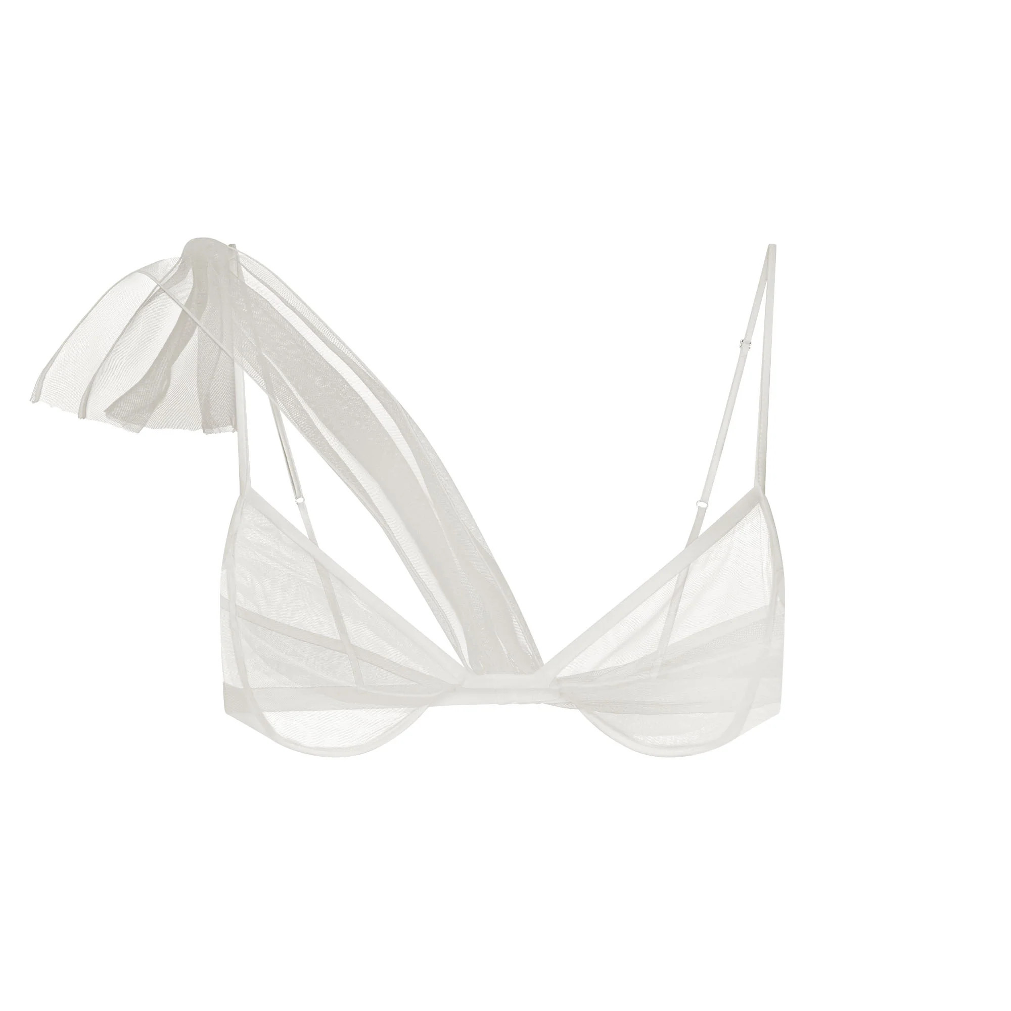 ULTRA FINE MESH DRAPED BRA | IVORY | SKIMS | SKIMS (US)