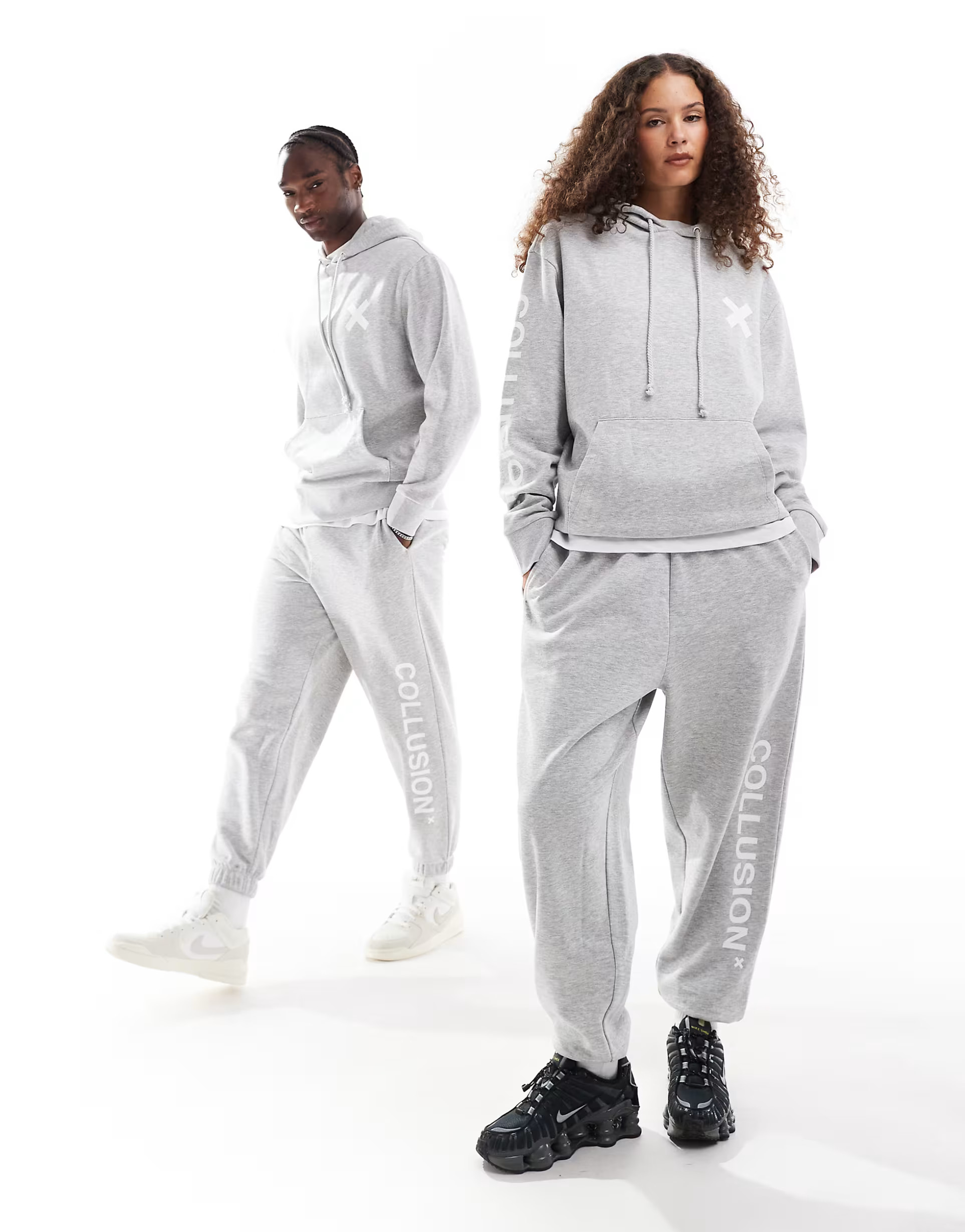 COLLUSION Unisex logo joggers co-ord in grey marl | ASOS | ASOS (Global)