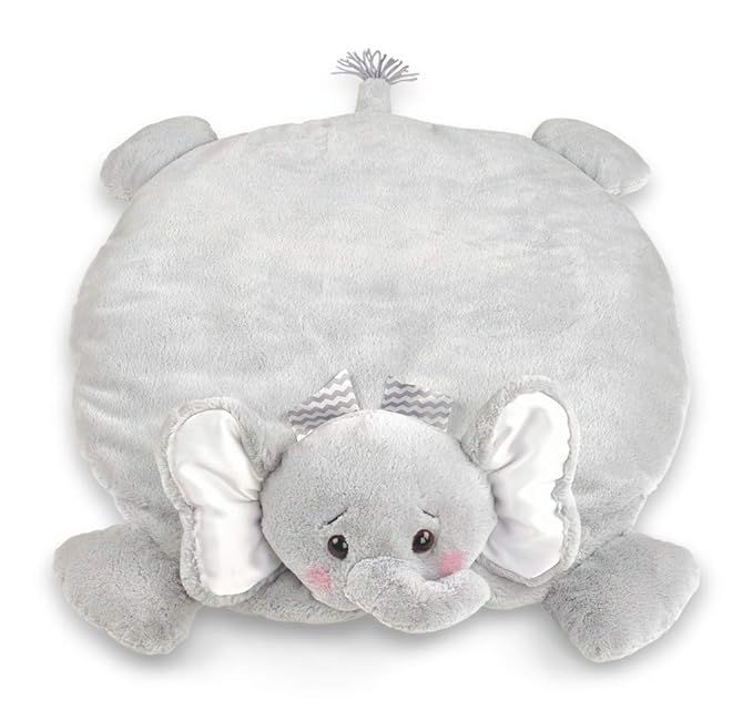 Bearington Baby Lil' Spout Belly Blanket, Gray Elephant Plush Stuffed Animal Tummy Time Play Mat | Amazon (US)