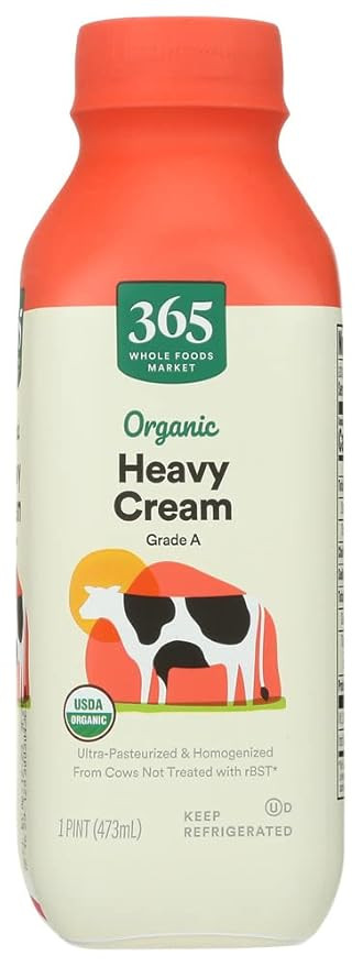 365 By Whole Foods Market, Heavy Cream Organic, 16 Ounce | Amazon (US)