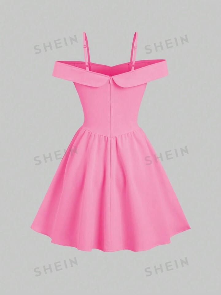 SHEIN MOD Women Off-Shoulder Solid Color Bowknot Party Dress For Spring And Summer | SHEIN USA | SHEIN