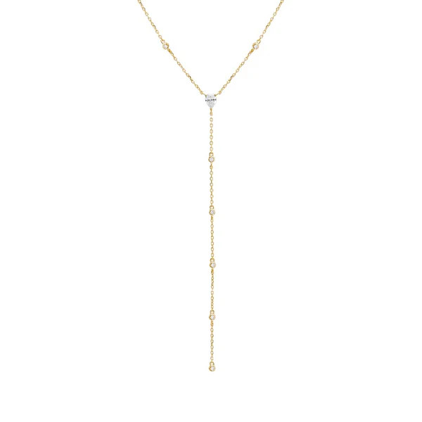 CZ Station Lariat Necklace | Adina Eden