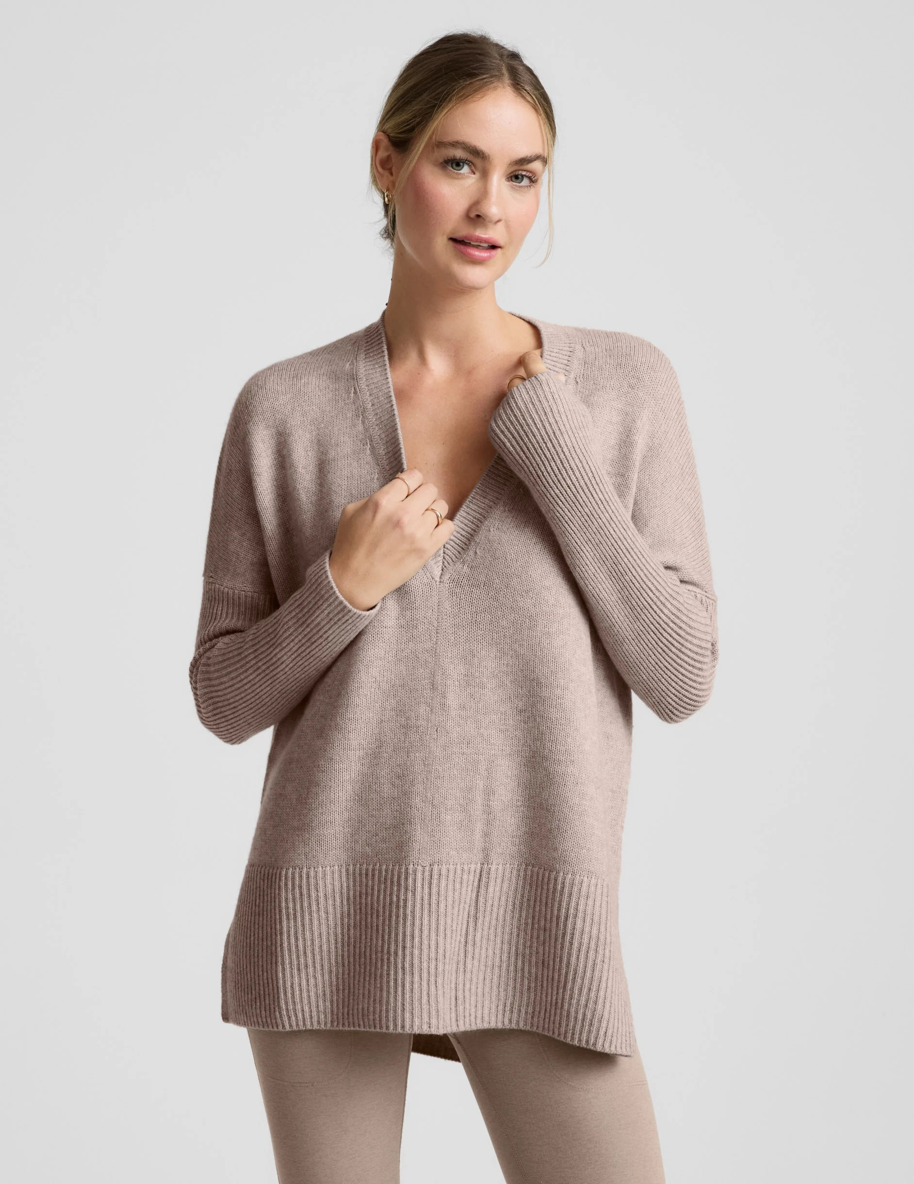 Wool-Cashmere V-Neck Sweater | Beyond Yoga | Beyond Yoga