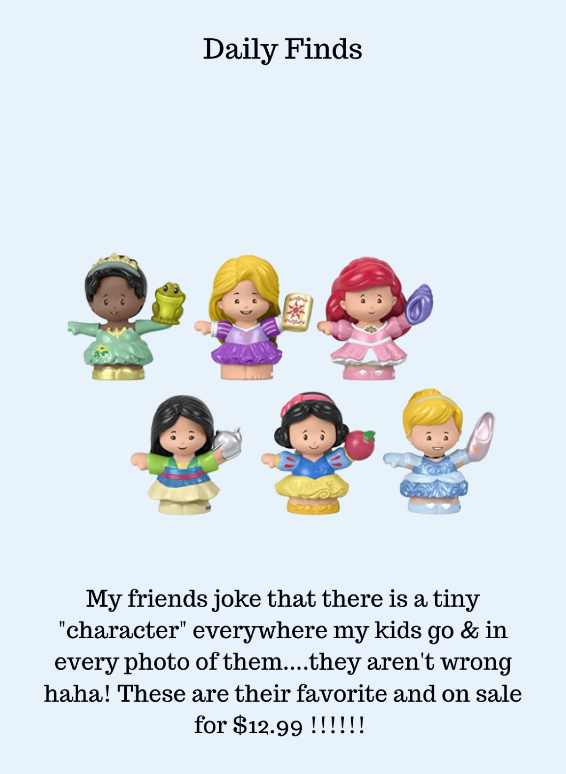little people disney princess characters on sale 

#LTKHoliday #LTKsalealert #LTKunder50