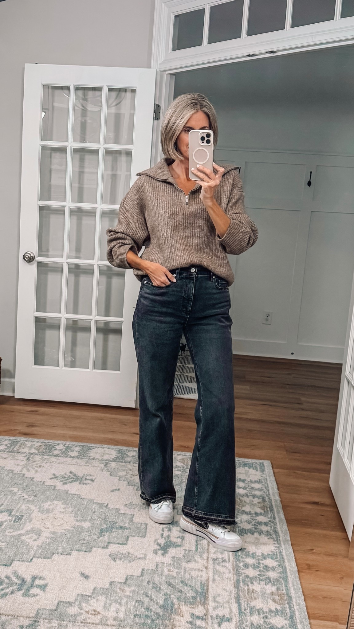 Half zip oversized pullover sweater - runs big - wearing xs 

Cozy fall outfit

#LTKSeasonal #LTKFindsUnder50 #LTKOver40