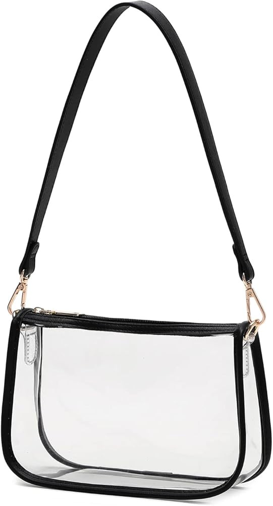 Amazon.com: Leanoria Clear Tote Bag Stadium Approved Clear Purse PVC Handbag Retro Classic Transp... | Amazon (US)