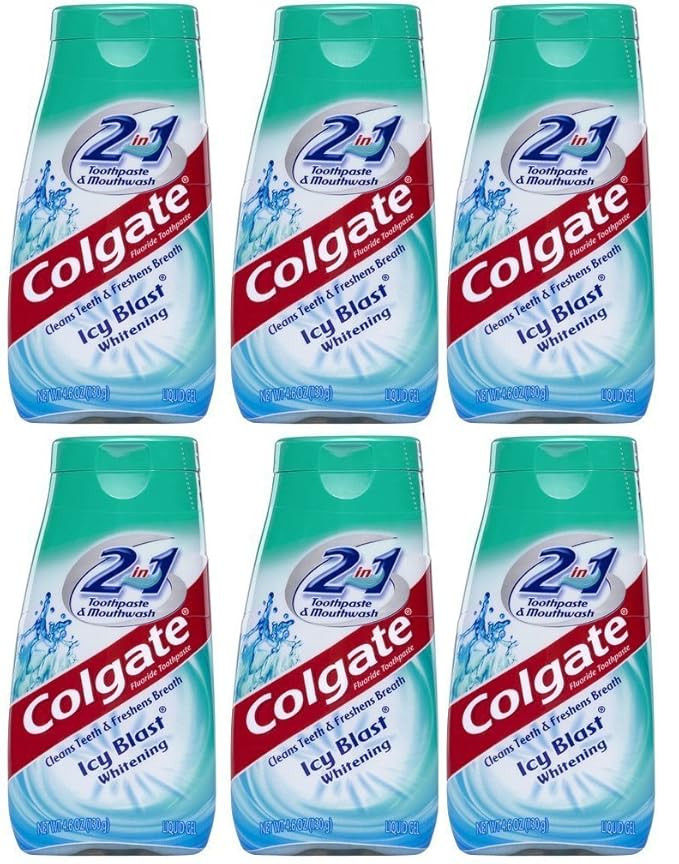 Colgate 2 in 1 Toothpaste Mouthwash Whitening 4.6 Tubes, Icy Blast, 27.6 Oz, Pack of 6 | Amazon (US)